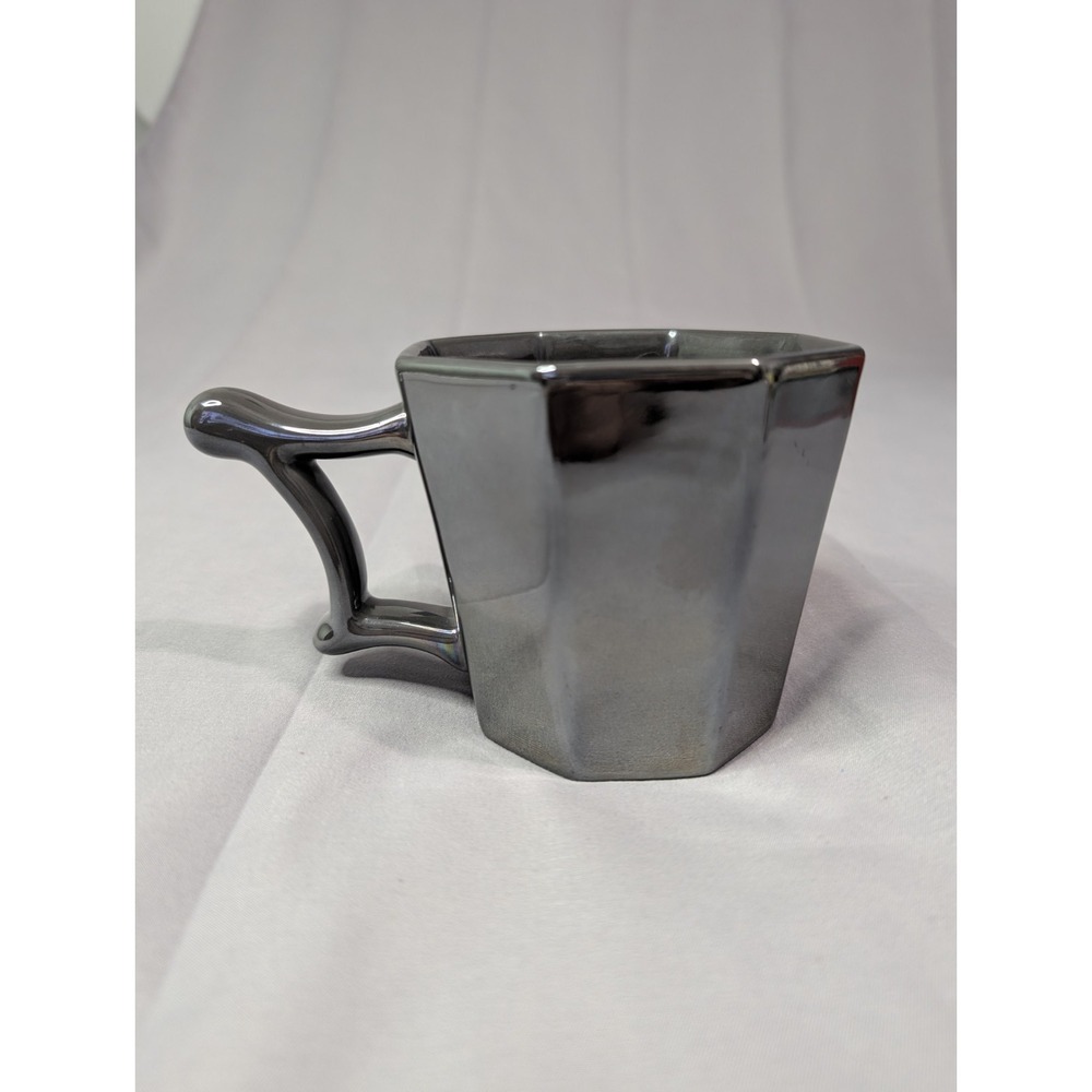Starbucks 2013 Iridescent Gunmetal Gray Pewter Metallic Octagon 14 oz. Mug